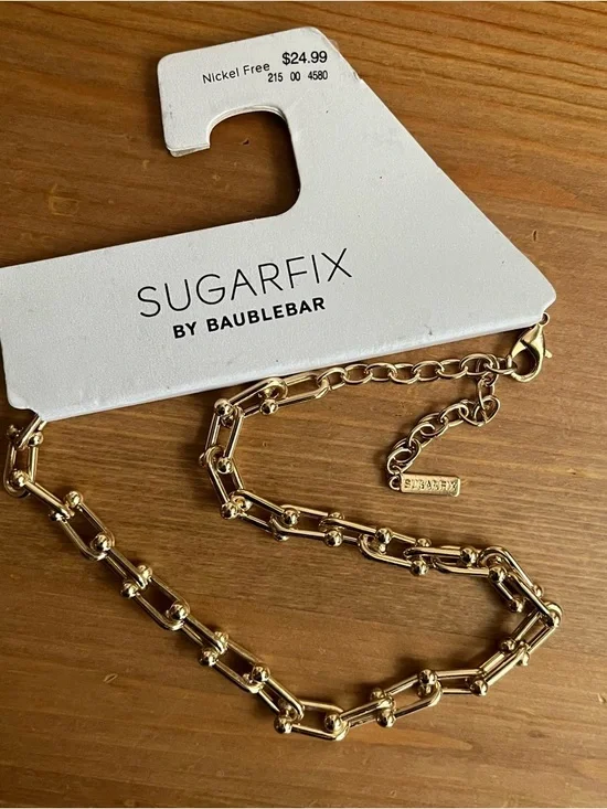 Sugarfix by Baublebar link necklace, horse shoe design gold-tone jewelry - Picture 8 of 8